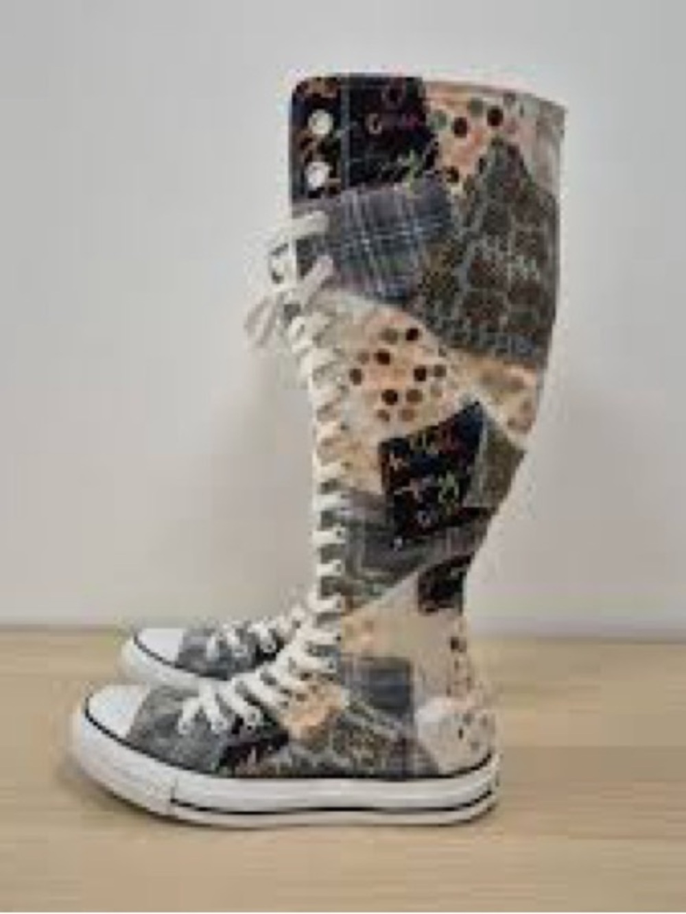 Converse Chuck Taylor All Star XXHi patchwork knee-high sneakers Y2K Rare Sz 4